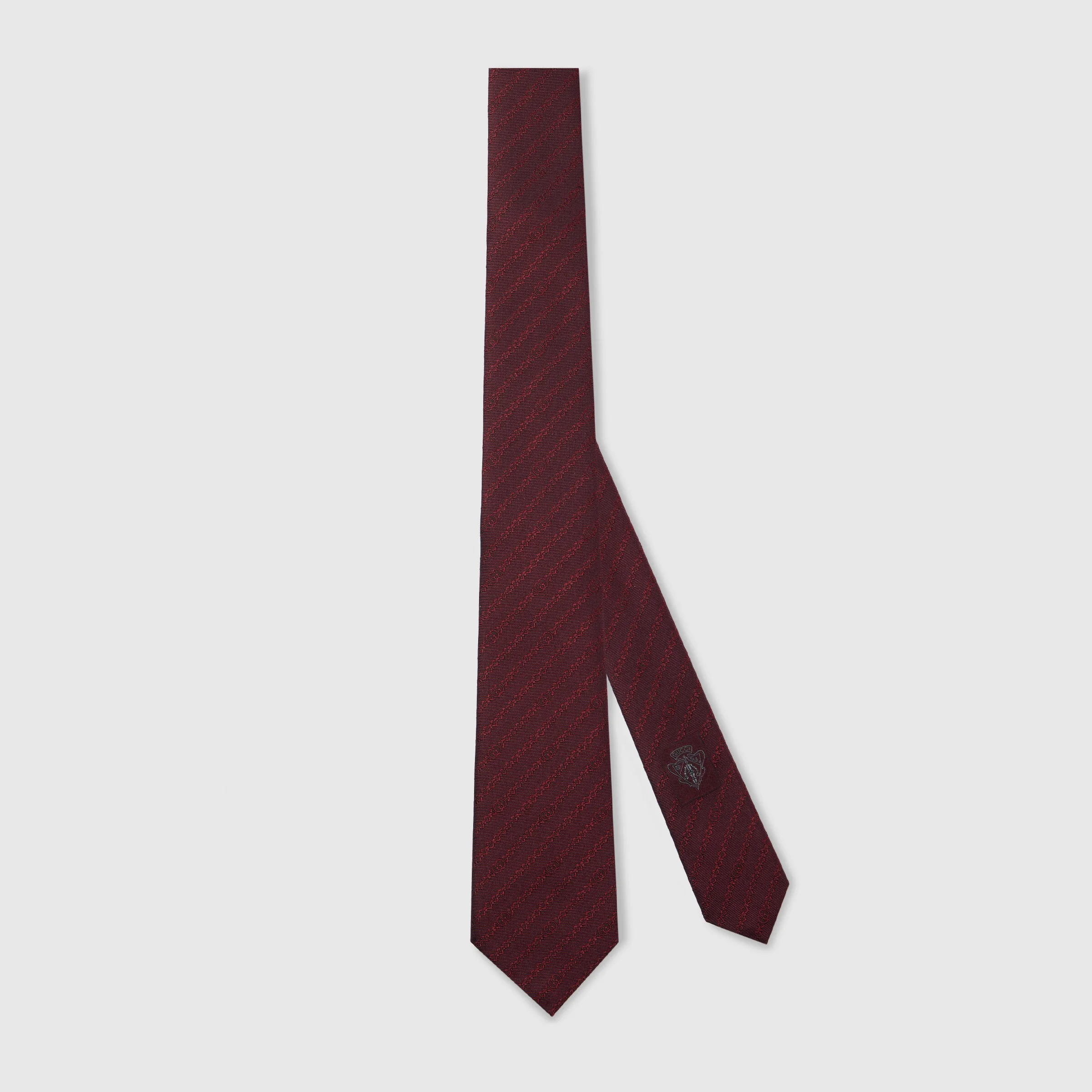 Interlocking G chain silk tie - 1