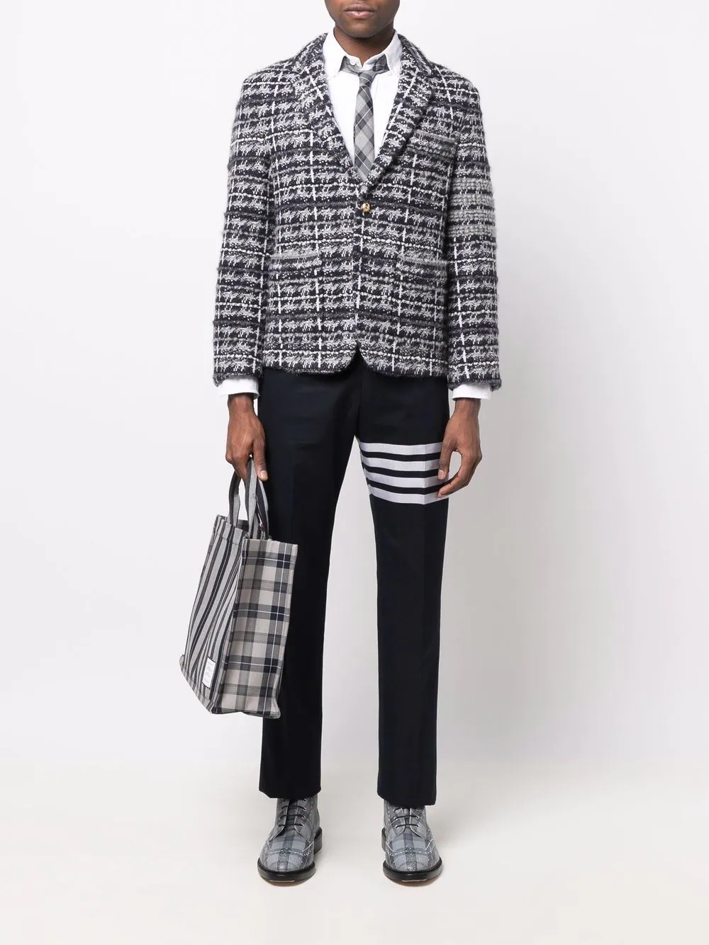 tweed single-breasted blazer - 2