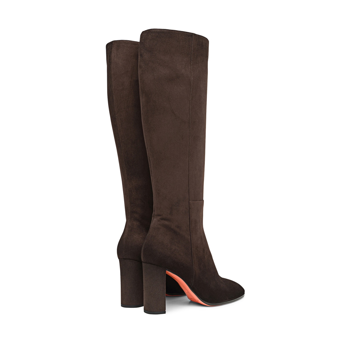 Women's dark brown suede high-heel boot - 3