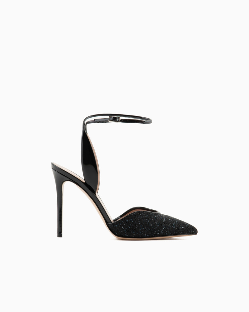 Patent leather and rhinestone court shoes 1