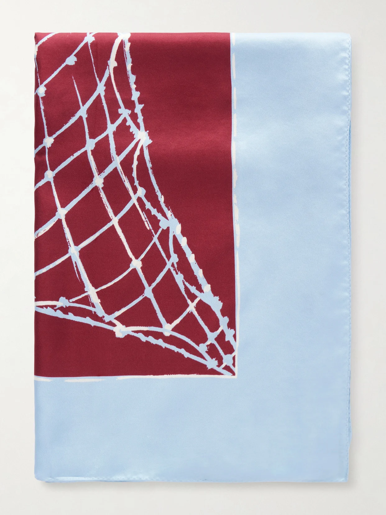 Fishnet Printed Silk-twill Scarf - 1