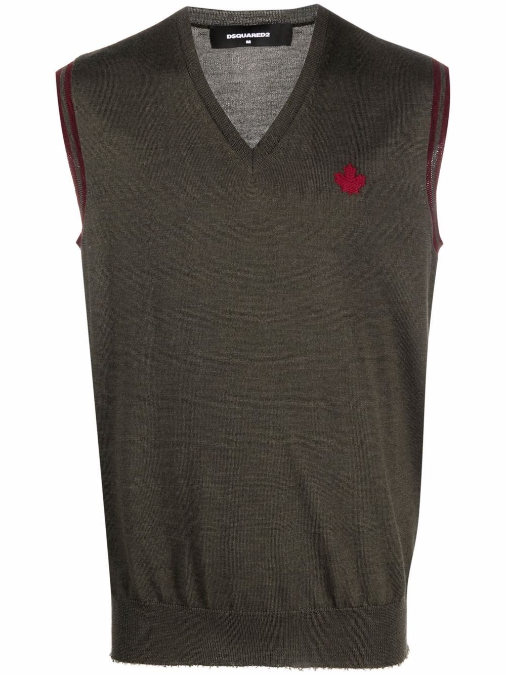 embroidered-logo jumper vest - 1