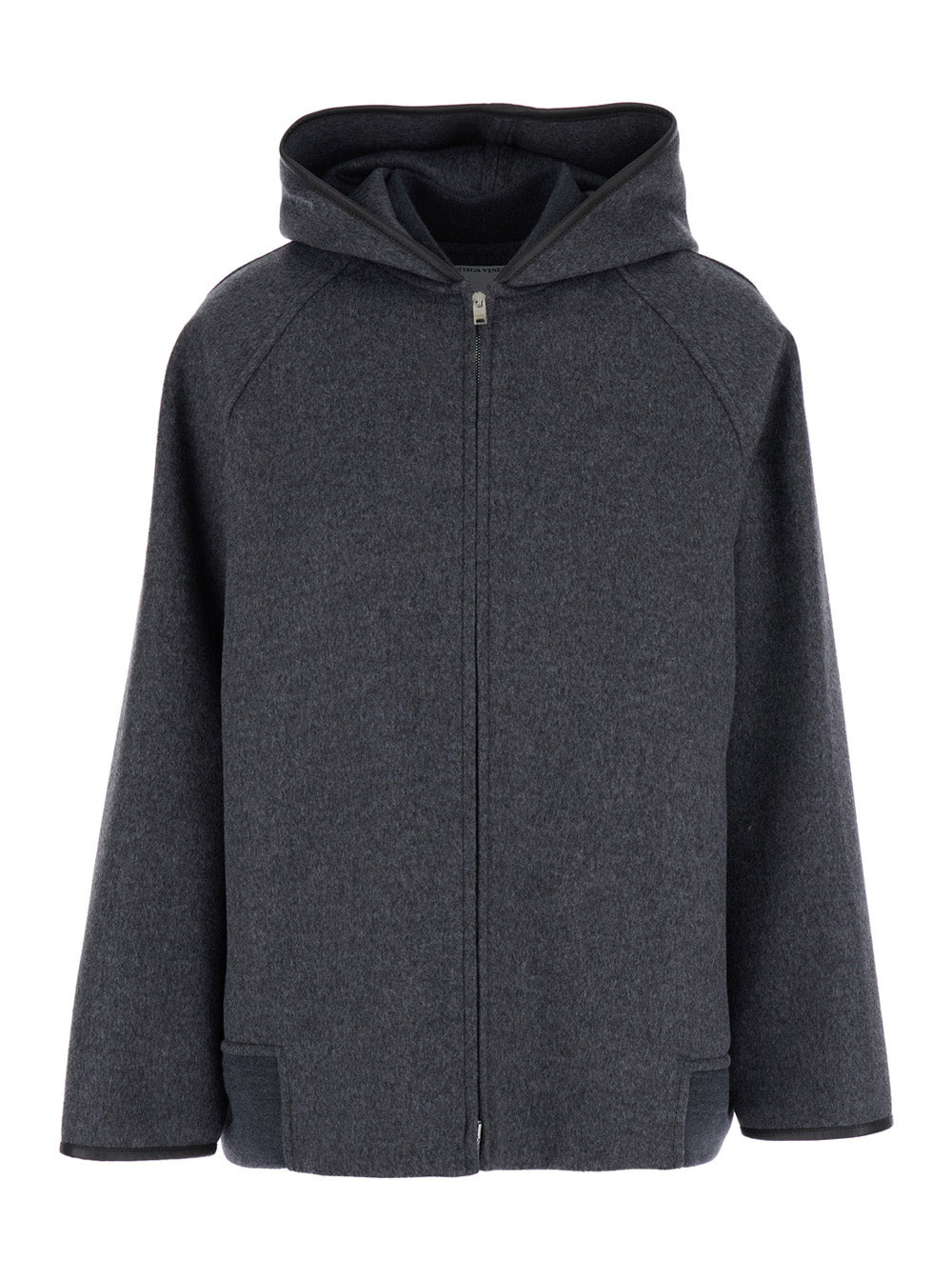 Bottega Veneta Women Double Face Wool Hooded Blouson With Leather Piping - 1