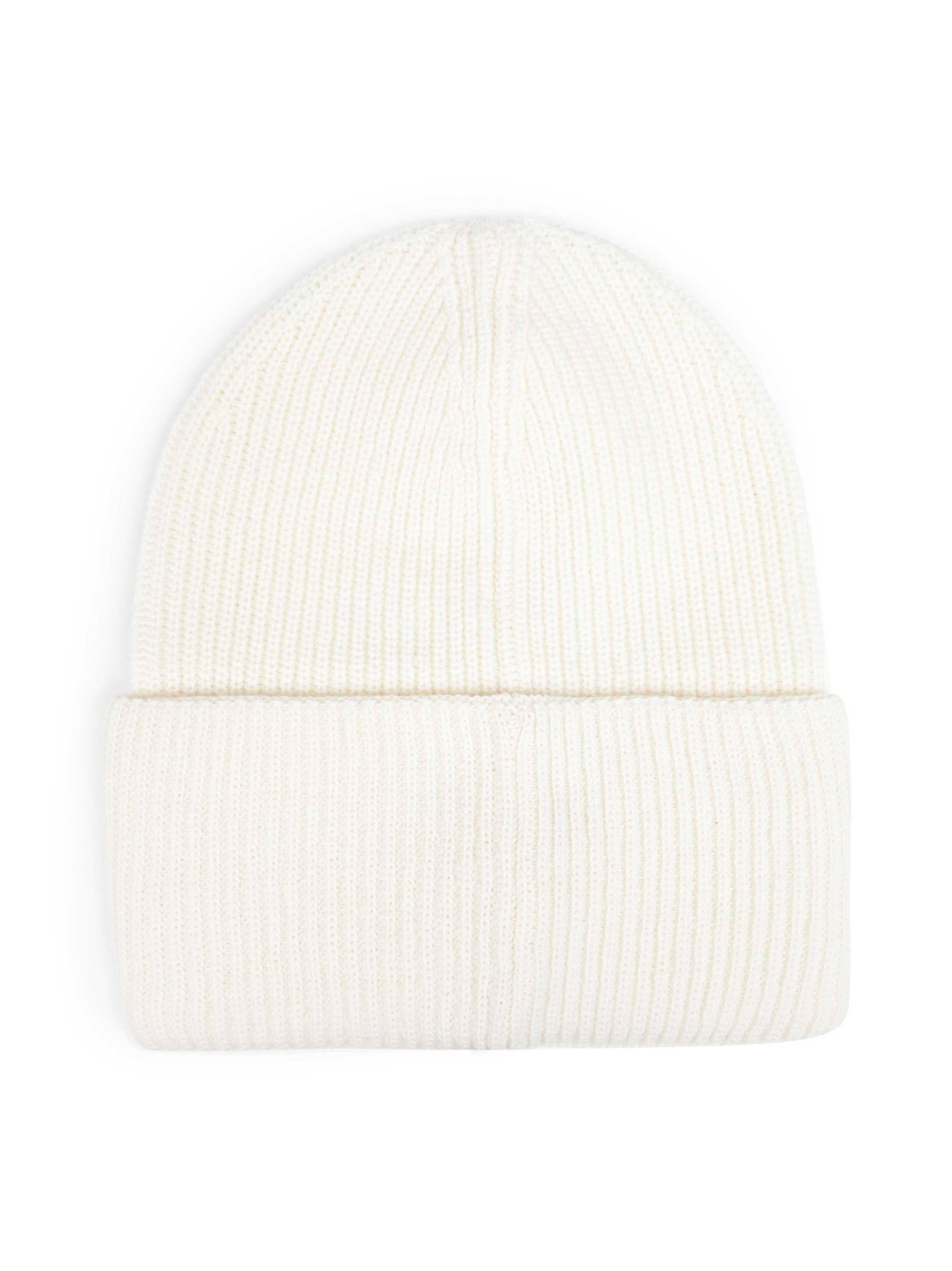 White ribbed wool beanie - 2