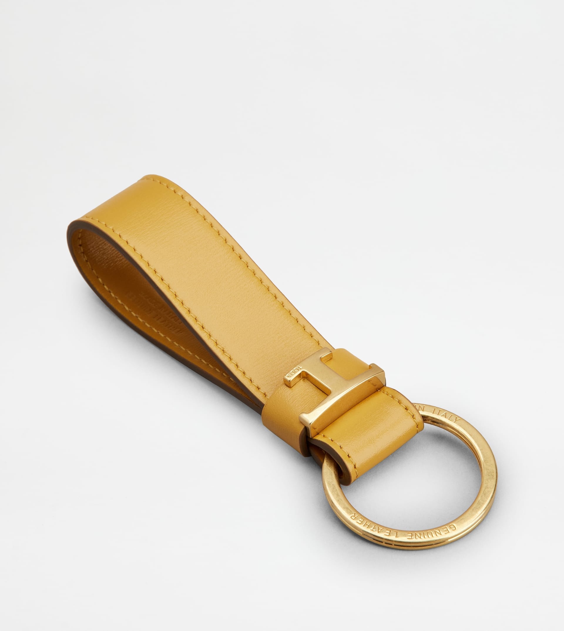 KEY HOLDER IN LEATHER - YELLOW - 2