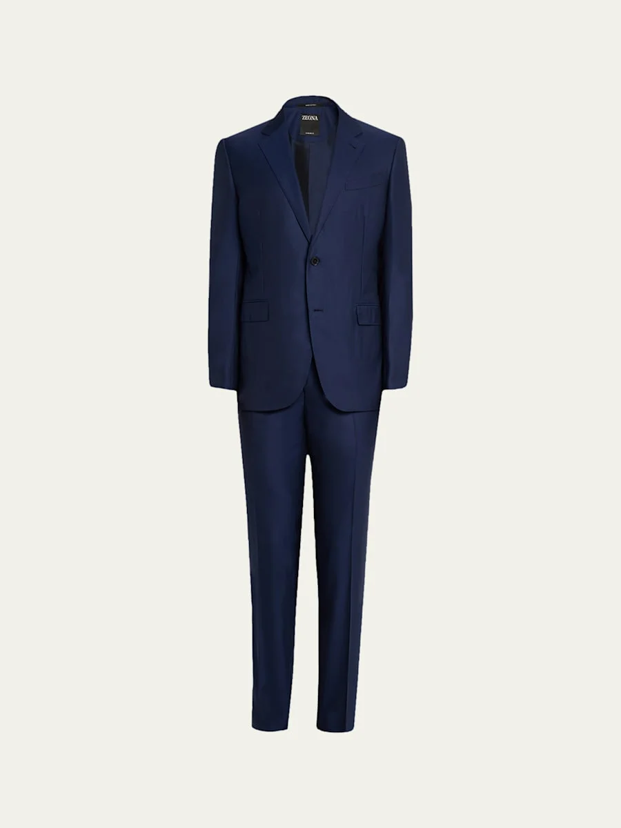 Men's Wool Textured Two-Piece Suit - 1