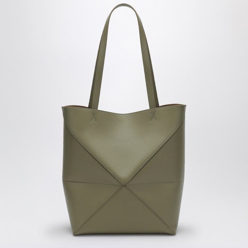 Loewe Puzzle Fold Tote Green Eucalyptus Bag Women - 3