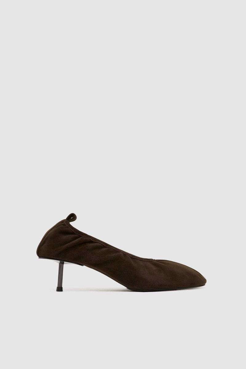 Suede Classic Ballet Heel - Coffee 1