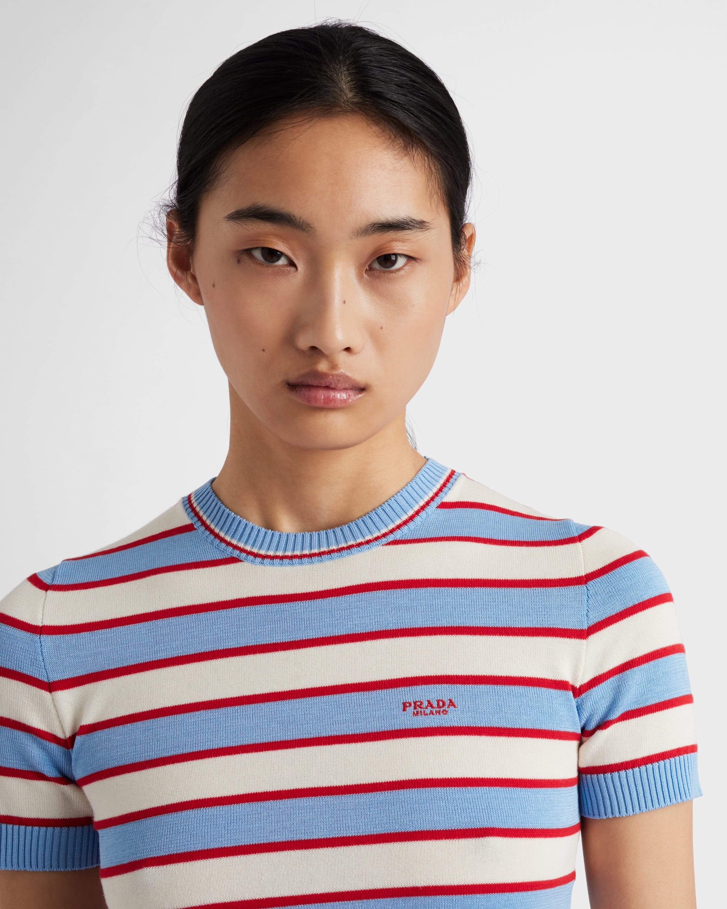 Striped crew-neck cotton sweater - 3