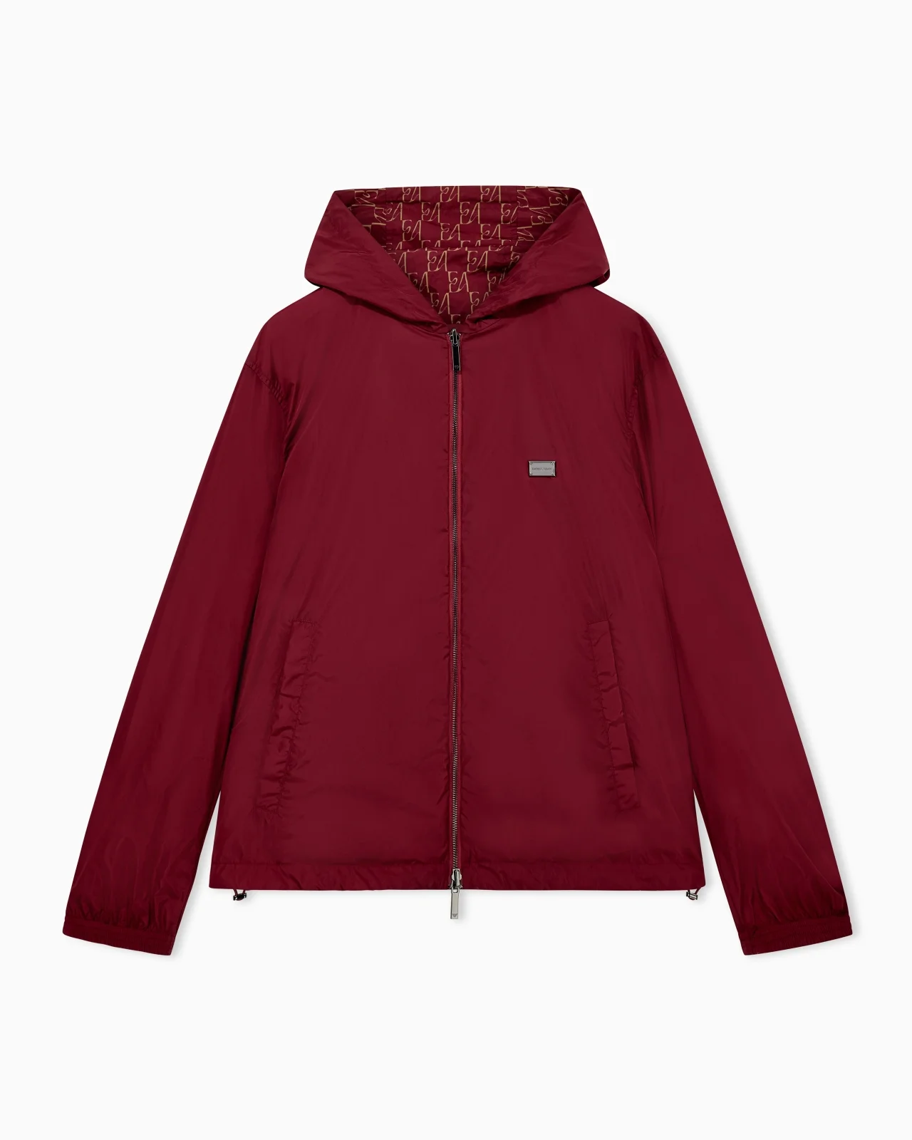 HOODED BLOUSON JACKET WITH A ZIP AND AN ALL-OVER PRINT - 1