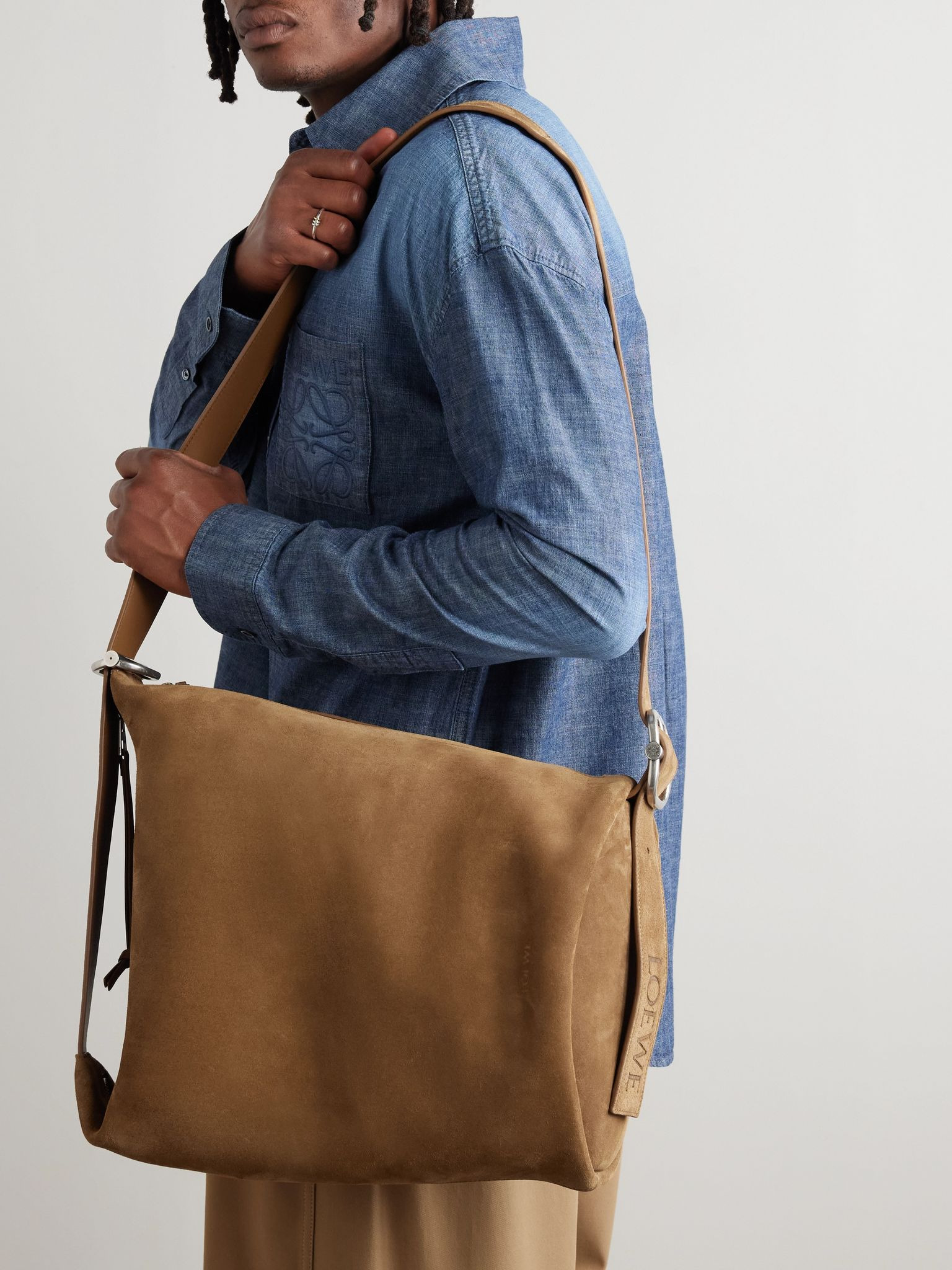 Loop Suede Tote Brown - 6