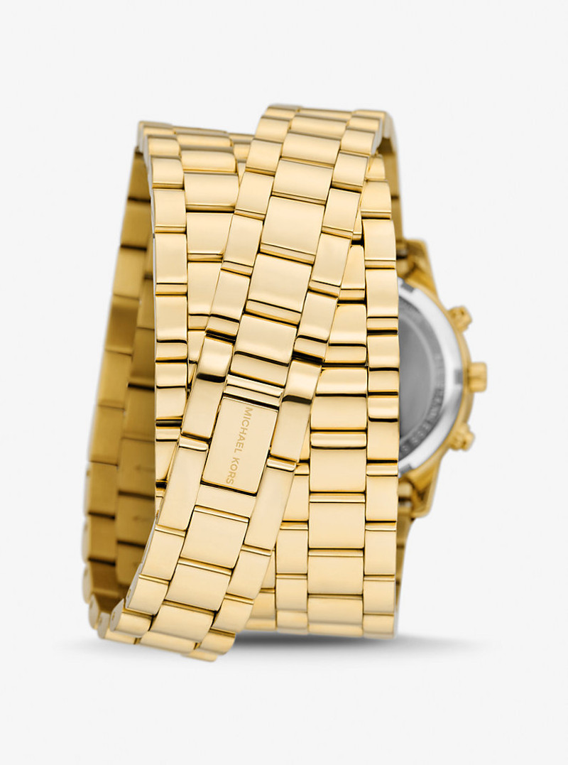 Runway 18K Gold-Plated Stainless Steel Triple Wrap Watch 3