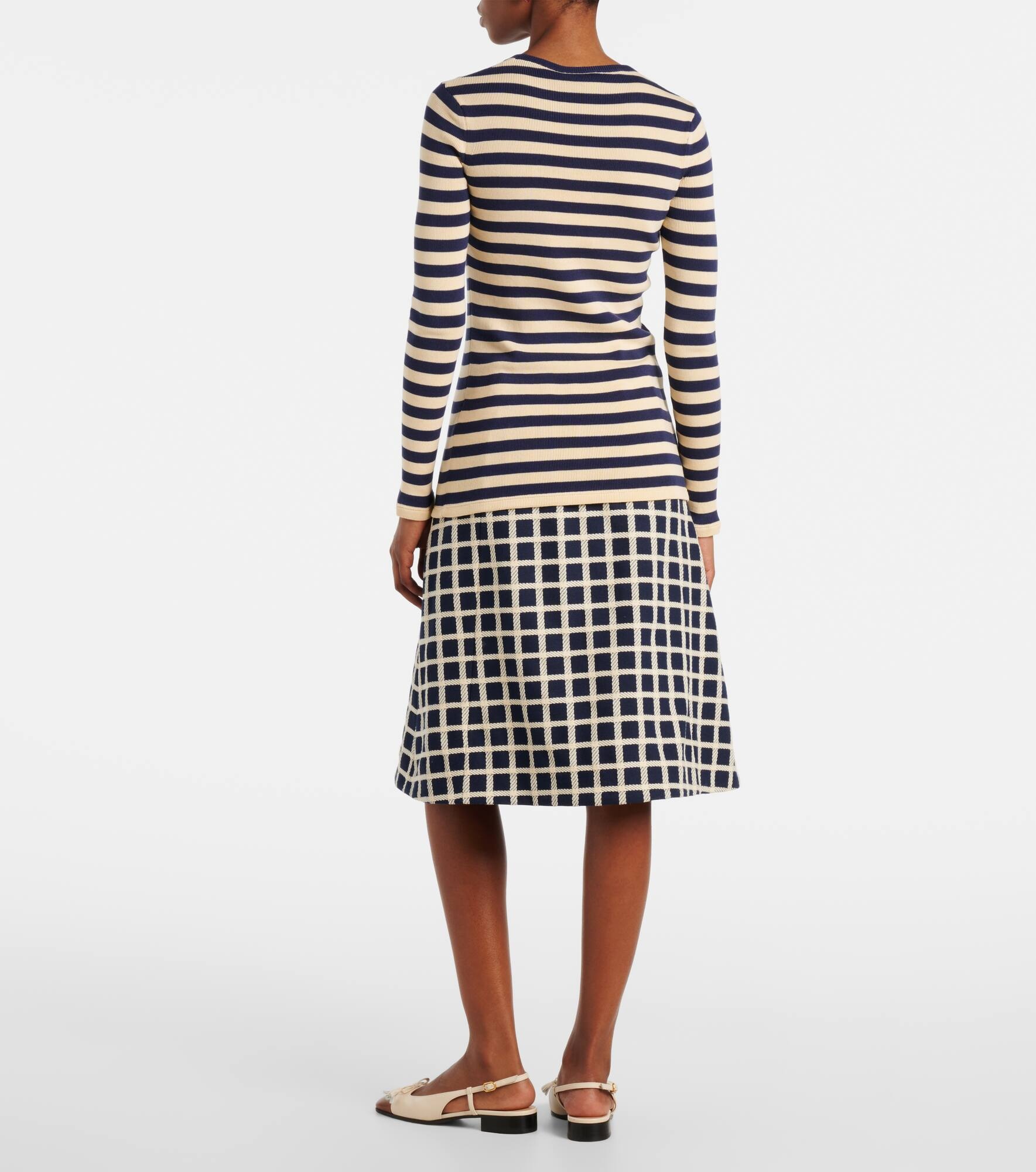 Striped ribbed-knit cotton sweater - 3