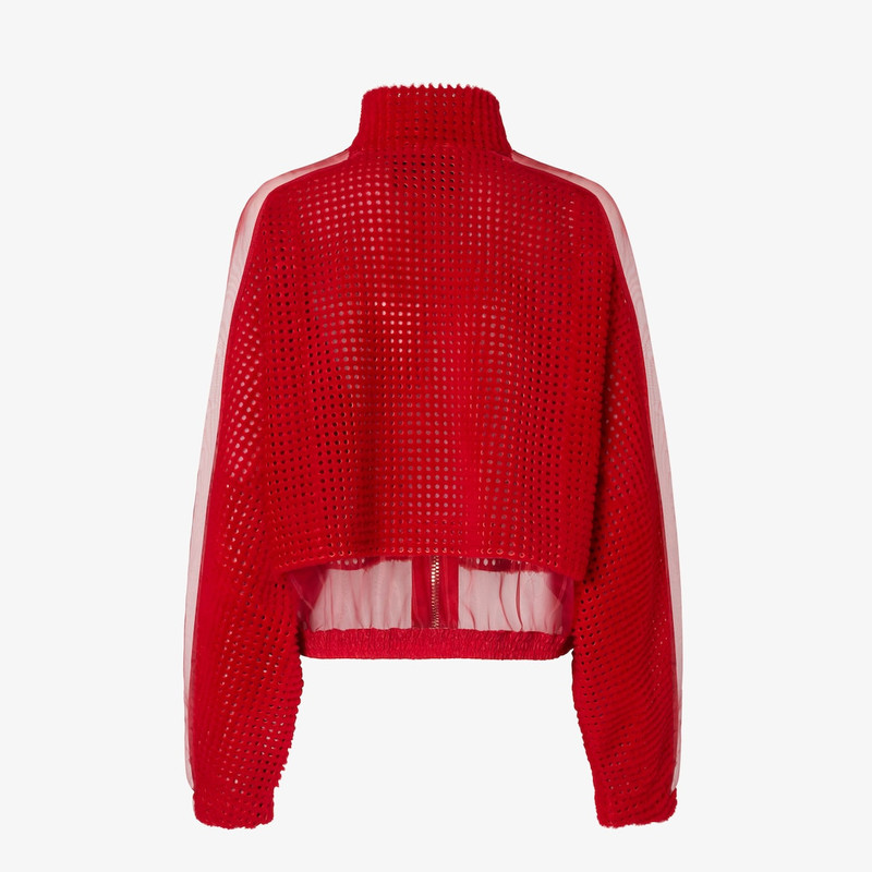 Jacket Red shearling and organza jacket 2