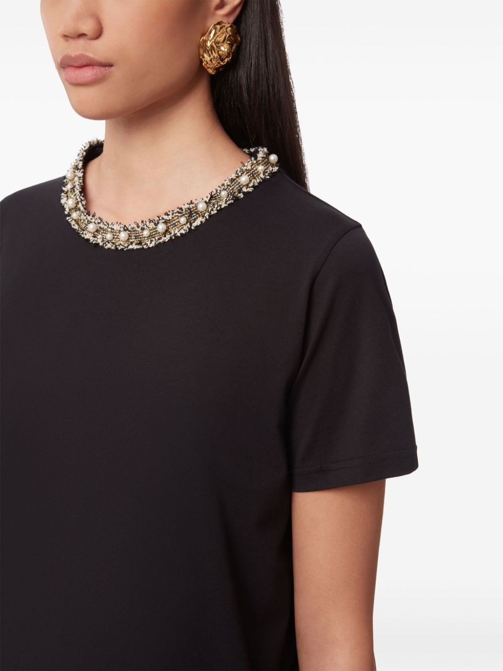 beaded detailing t-shirt - 5