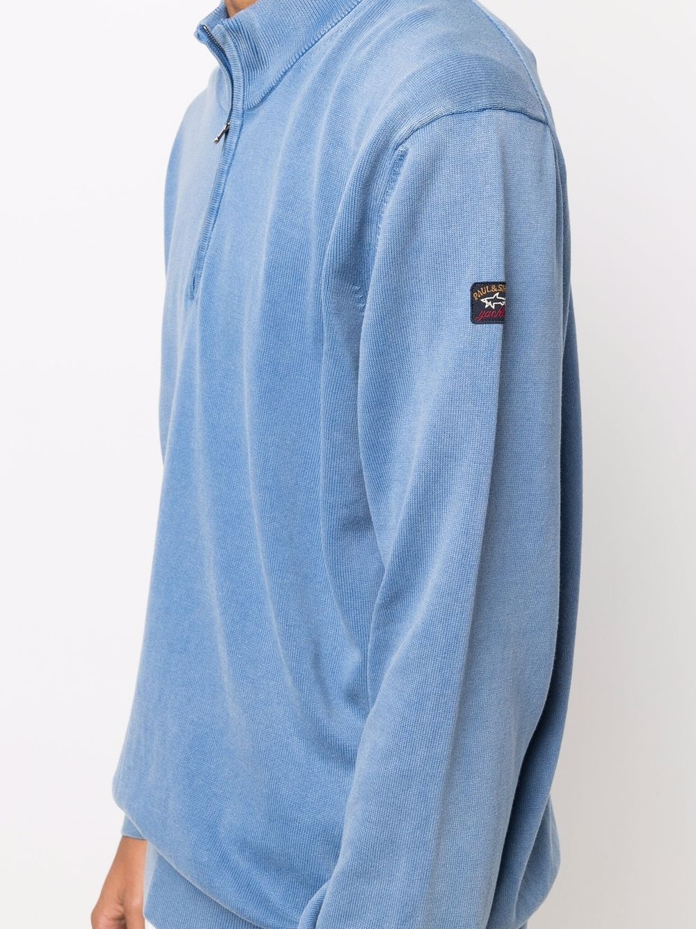 logo-patch funnel neck jumper - 5