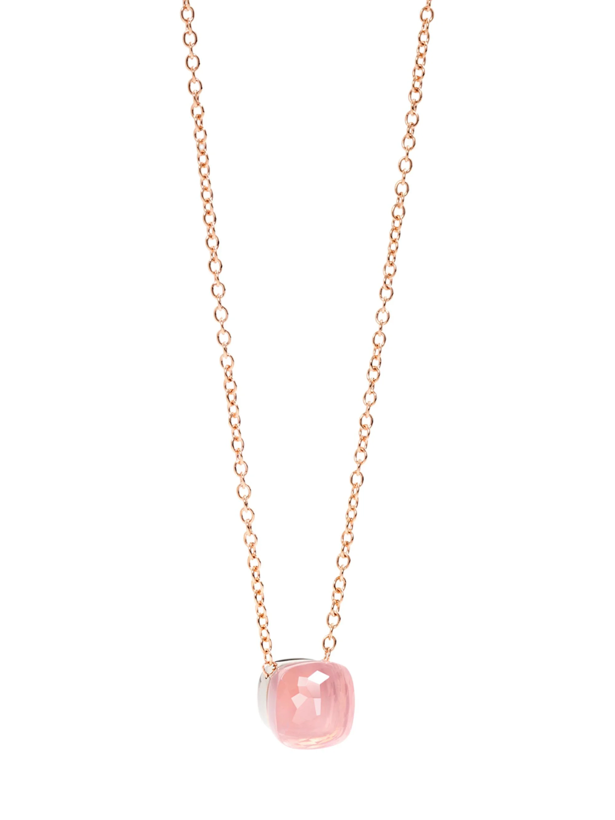 Women's Nudo 18K Rose Gold & White Gold & Rose Quartz Pendant Necklace - Rose Gold - 1