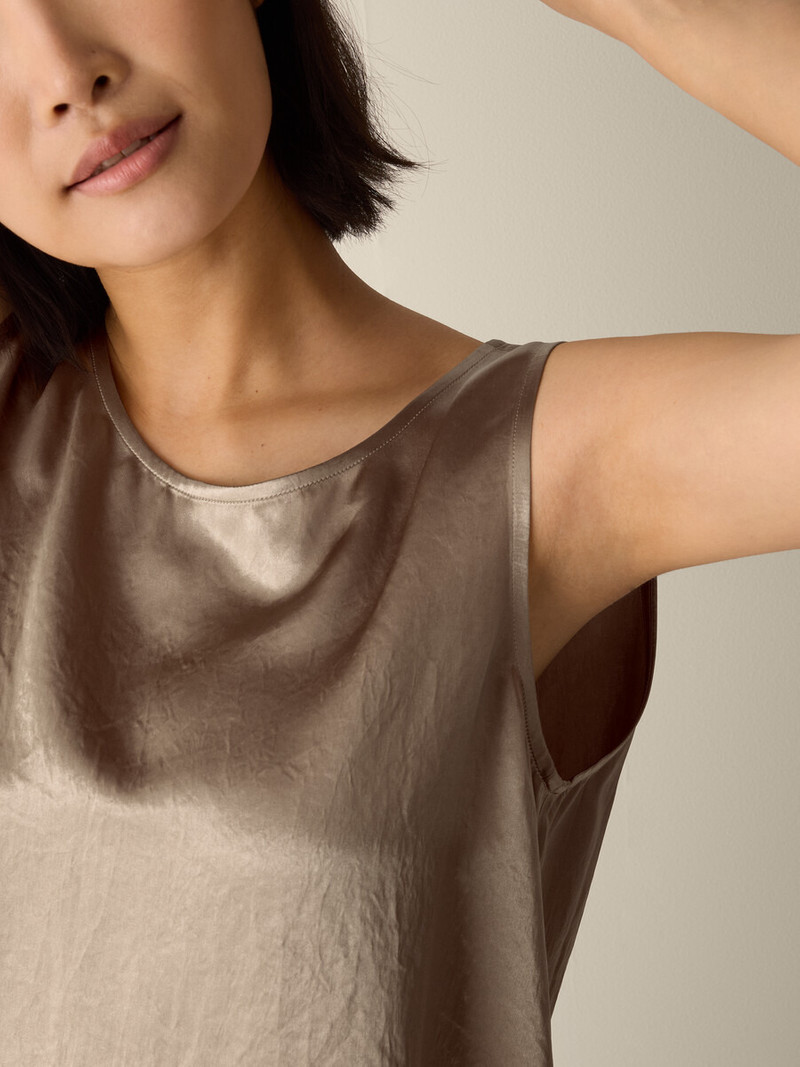 Textured Satin Ballet Neck Tank 5