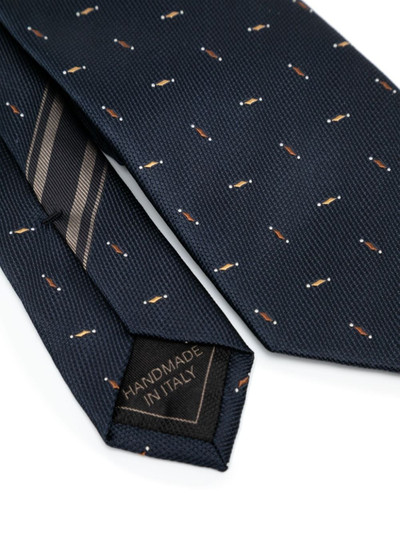 Brioni embroidered silk tie outlook