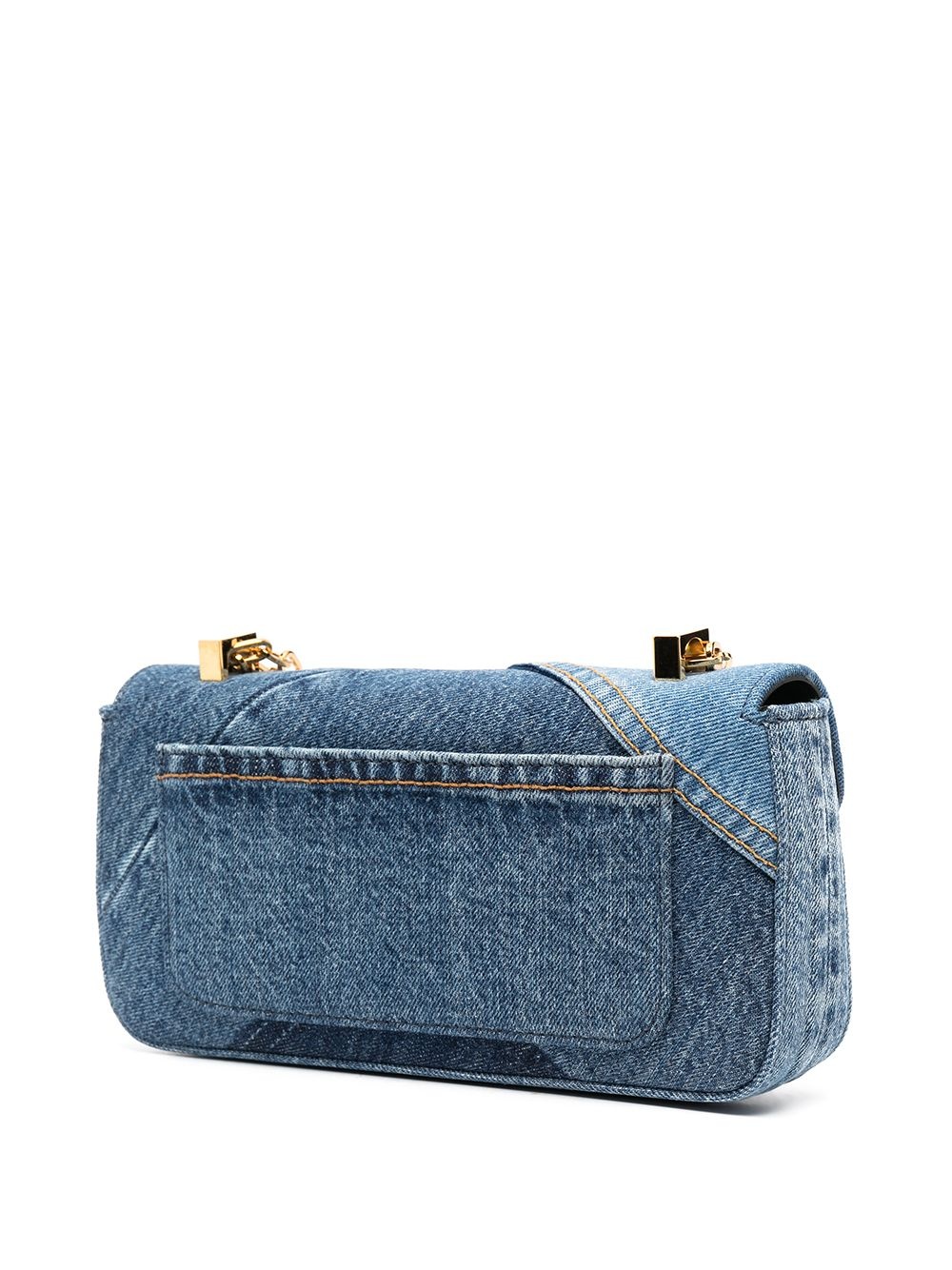 medium 001 denim-patchwork shoulder bag - 3