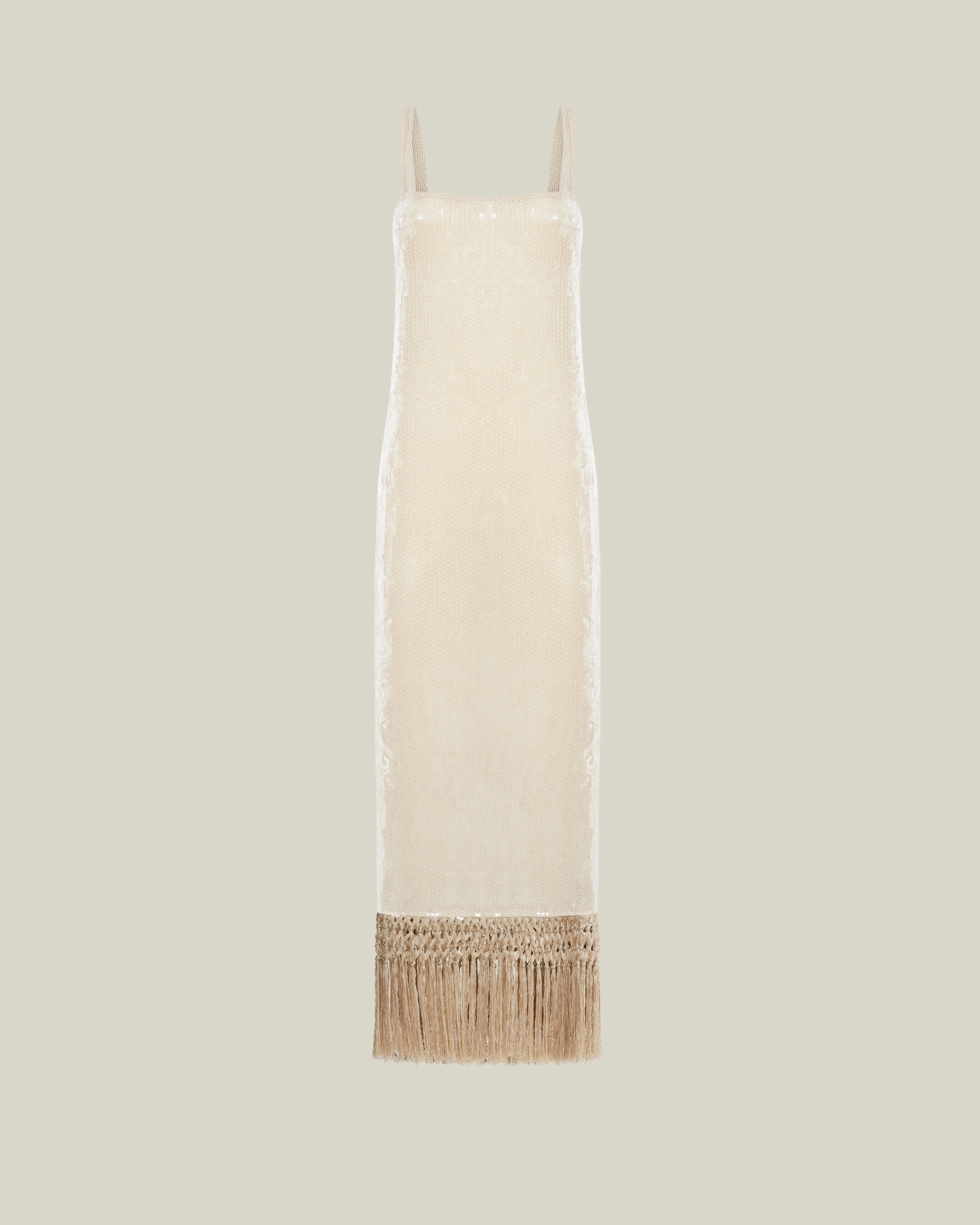 Agrigento Disco Dress in Nude - 1
