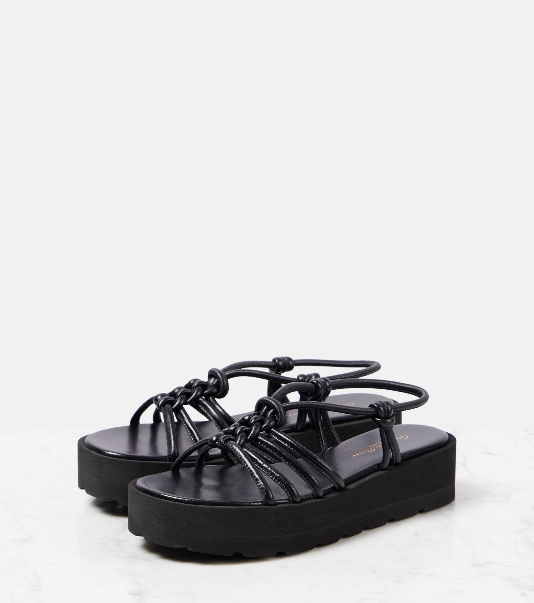 Platform leather sandals - 4