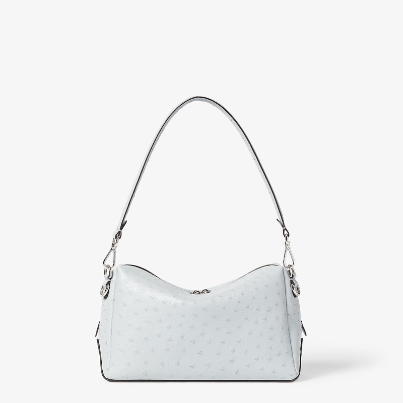 Fendi Lui Medium Pearl gray ostrich leather bag 3