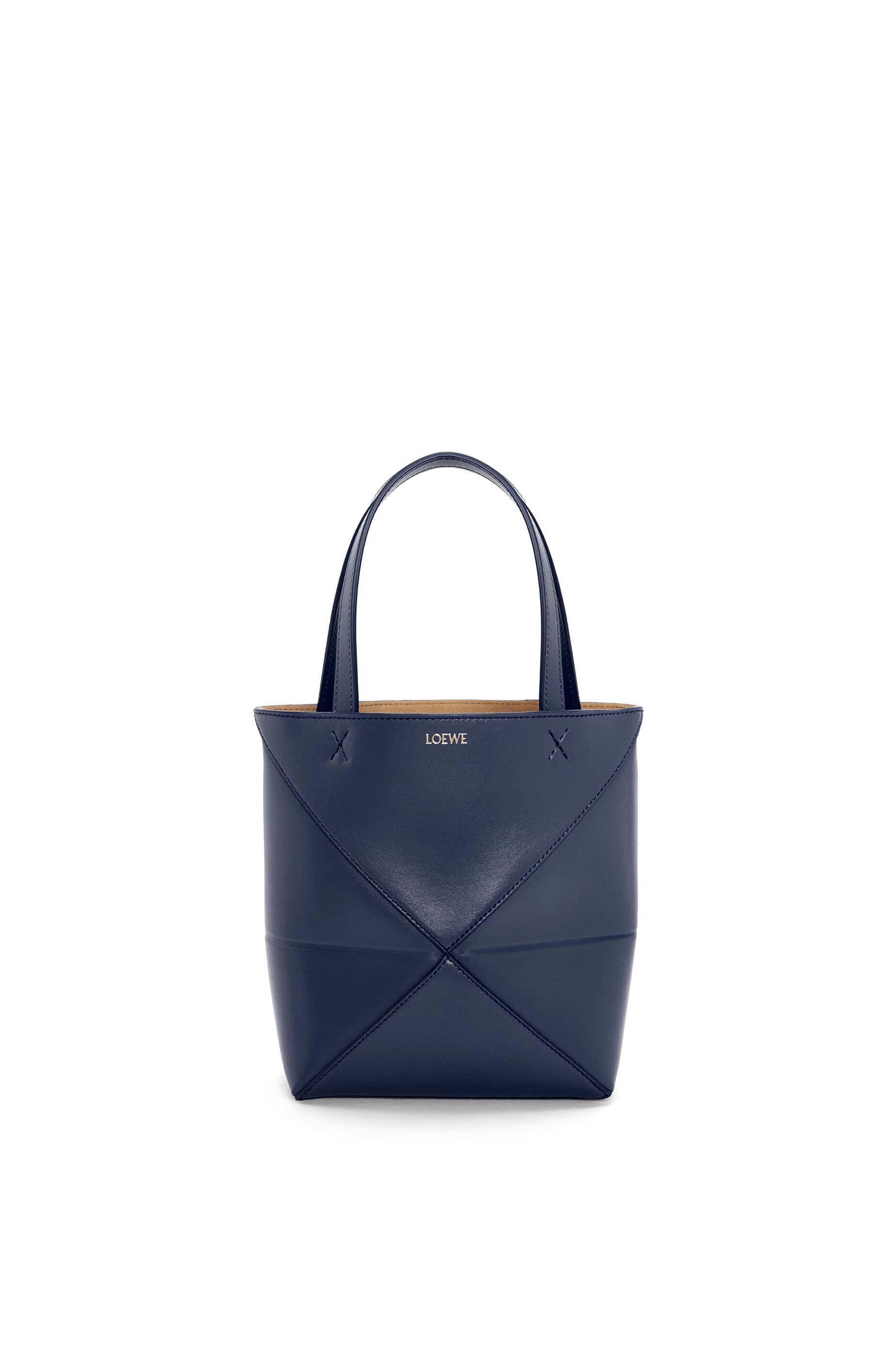 Mini Puzzle Fold Tote in shiny calfskin - 1