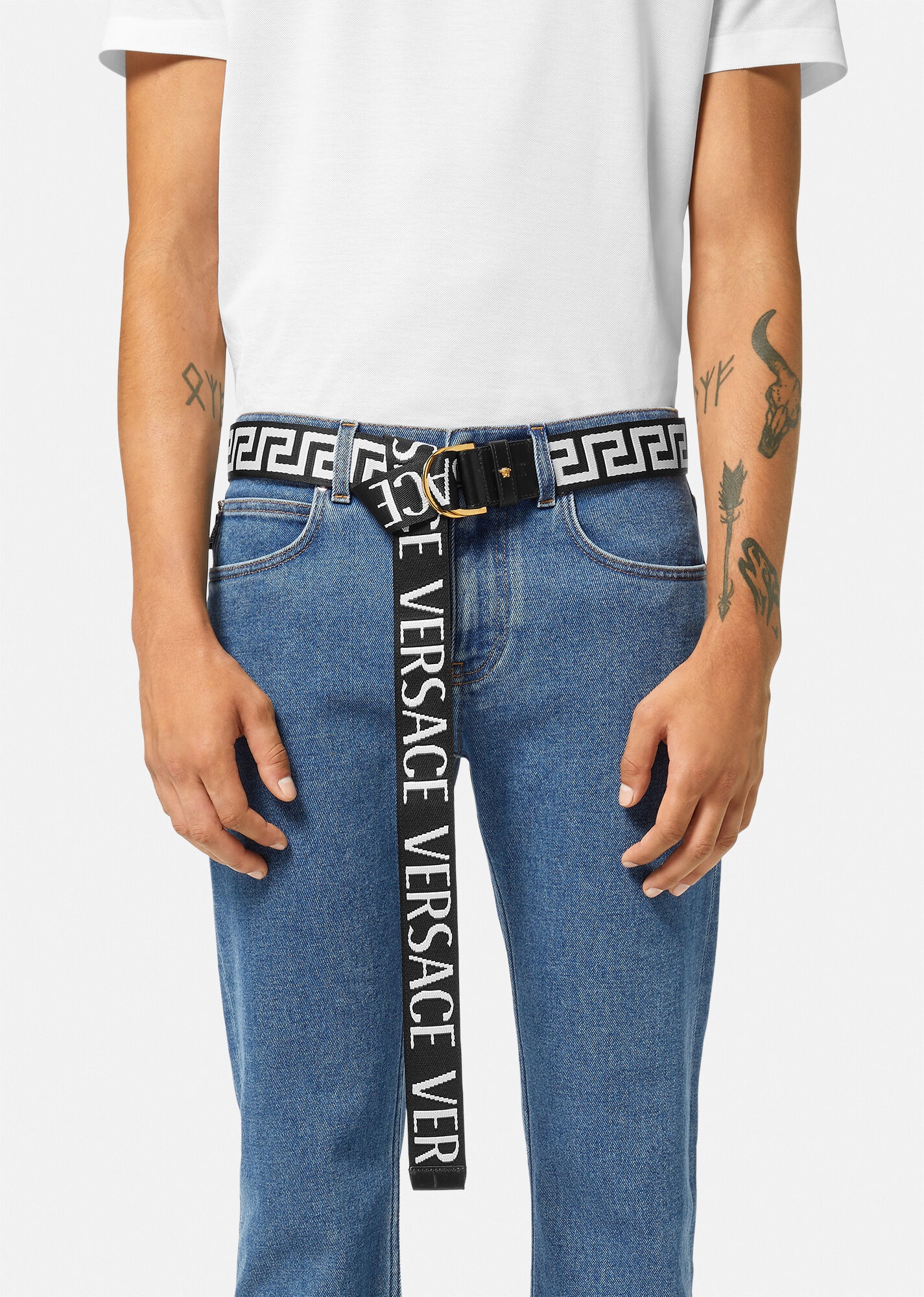 Versace Allover Greca Reversible Belt - 4