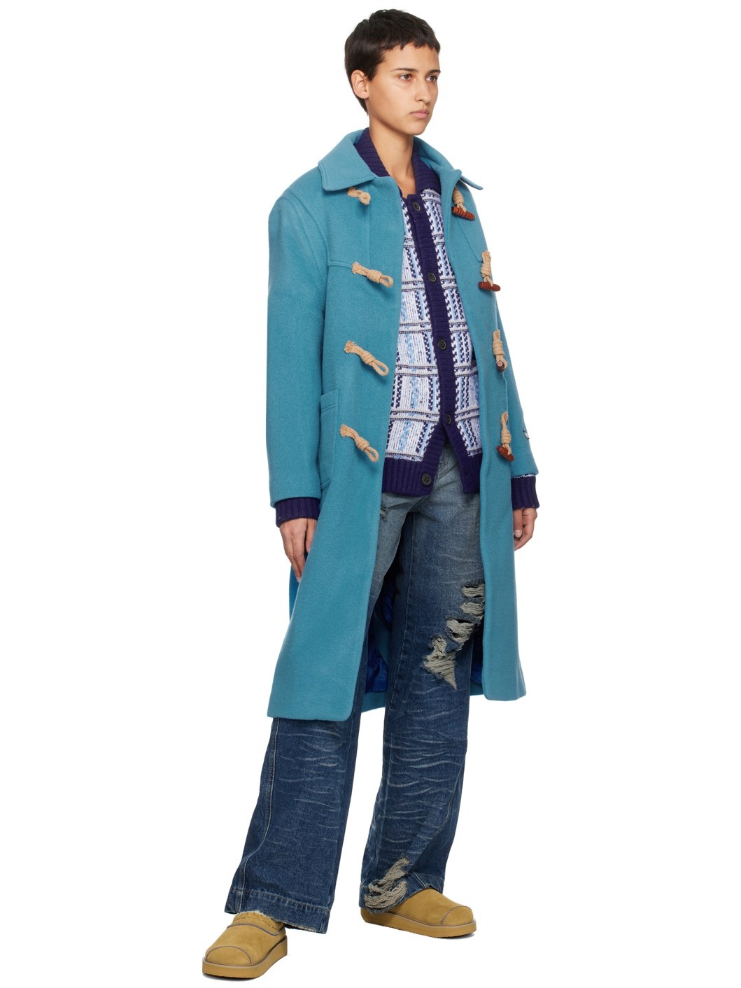 Blue Toggle Duffle Coat - 4