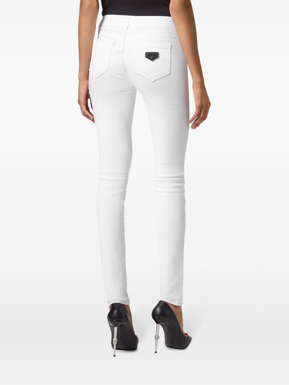 logo-plaque skinny-cut jeans - 4
