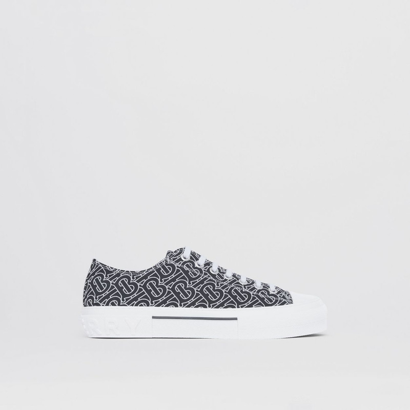 Monogram Print Cotton Sneakers - 1