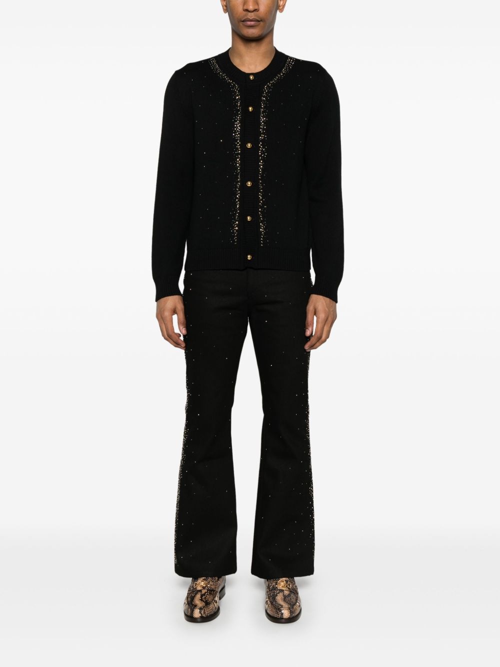 studded straight-leg jeans - 2