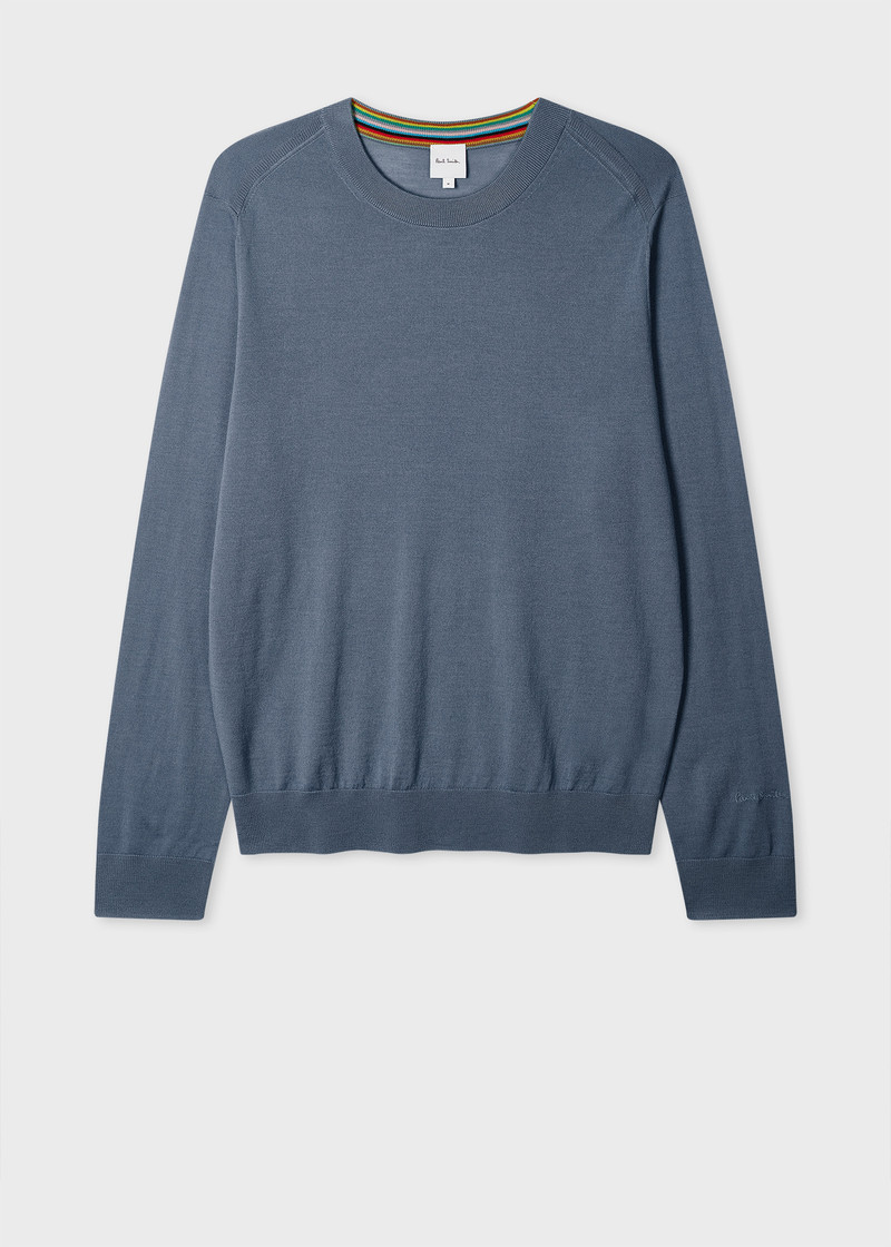 Stone Blue Merino Wool Sweater 1