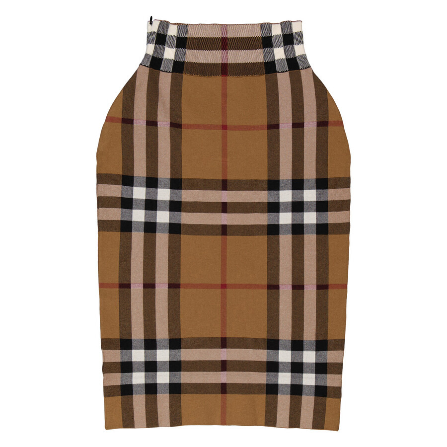 Burberry Birch Brown Check Jacquard Skirt - 2