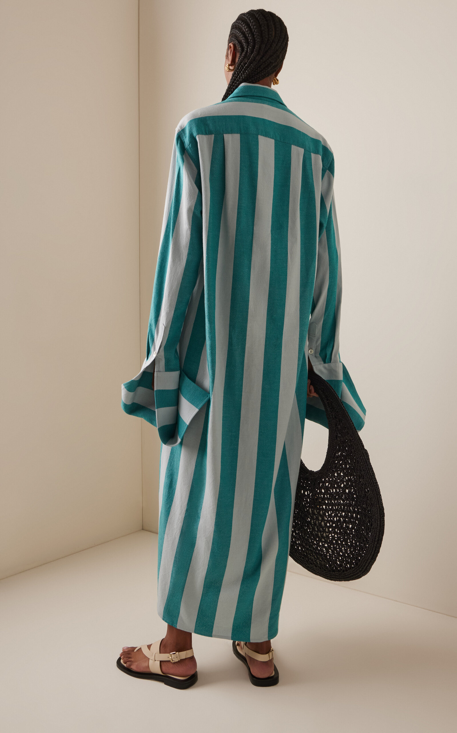 Exclusive Riviera Striped Cotton Maxi Dress blue - 4