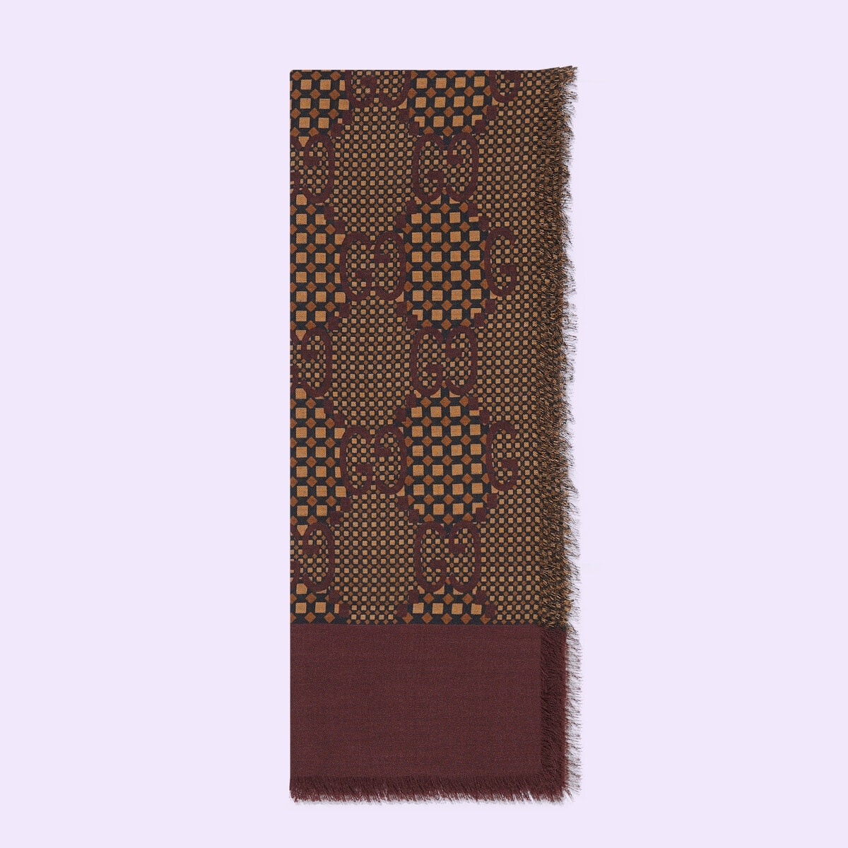 GG print wool silk stole - 1