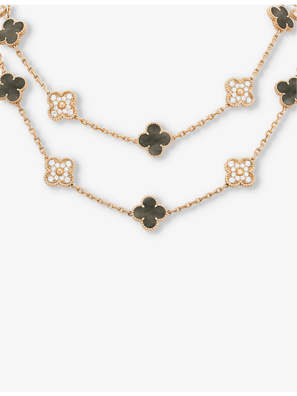 Vintage Alhambra rose-gold, mother of pearl and 4.83ct diamond necklace - 1
