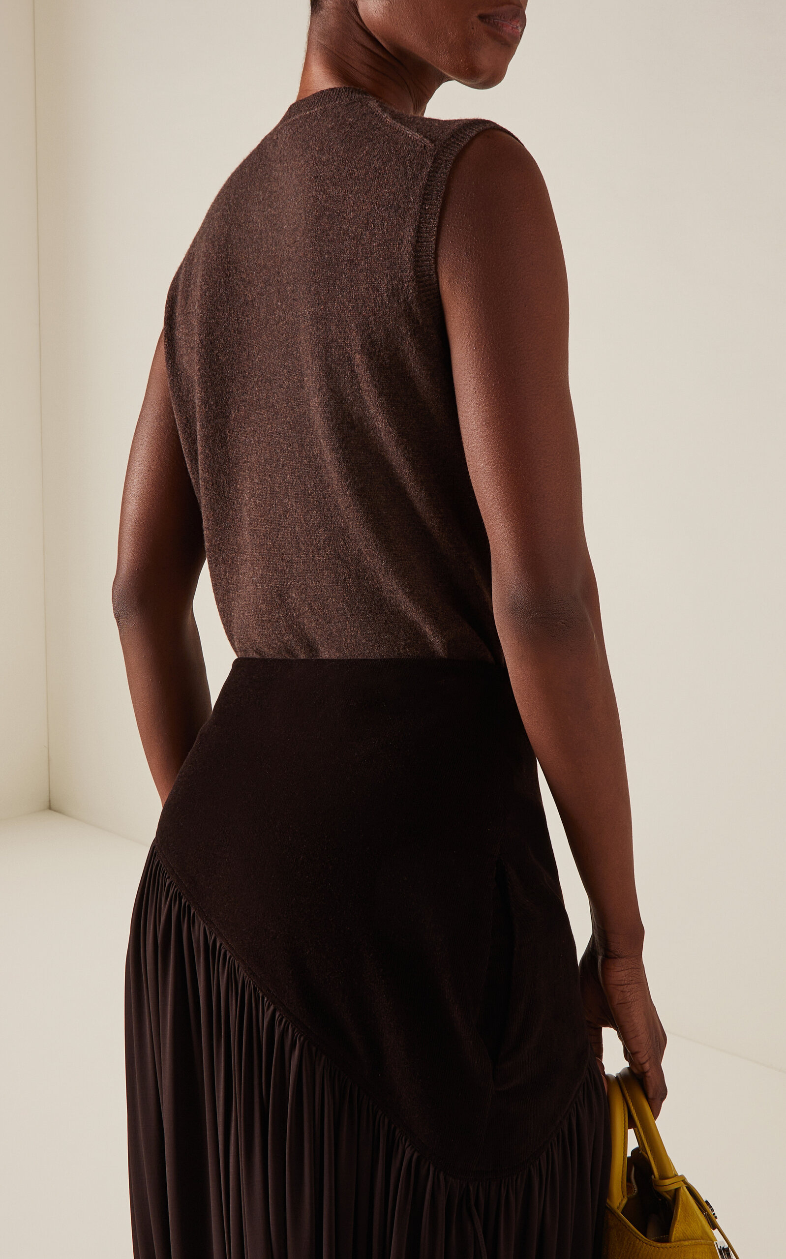 Ribbed-Knit Virgin Wool Vest brown - 4