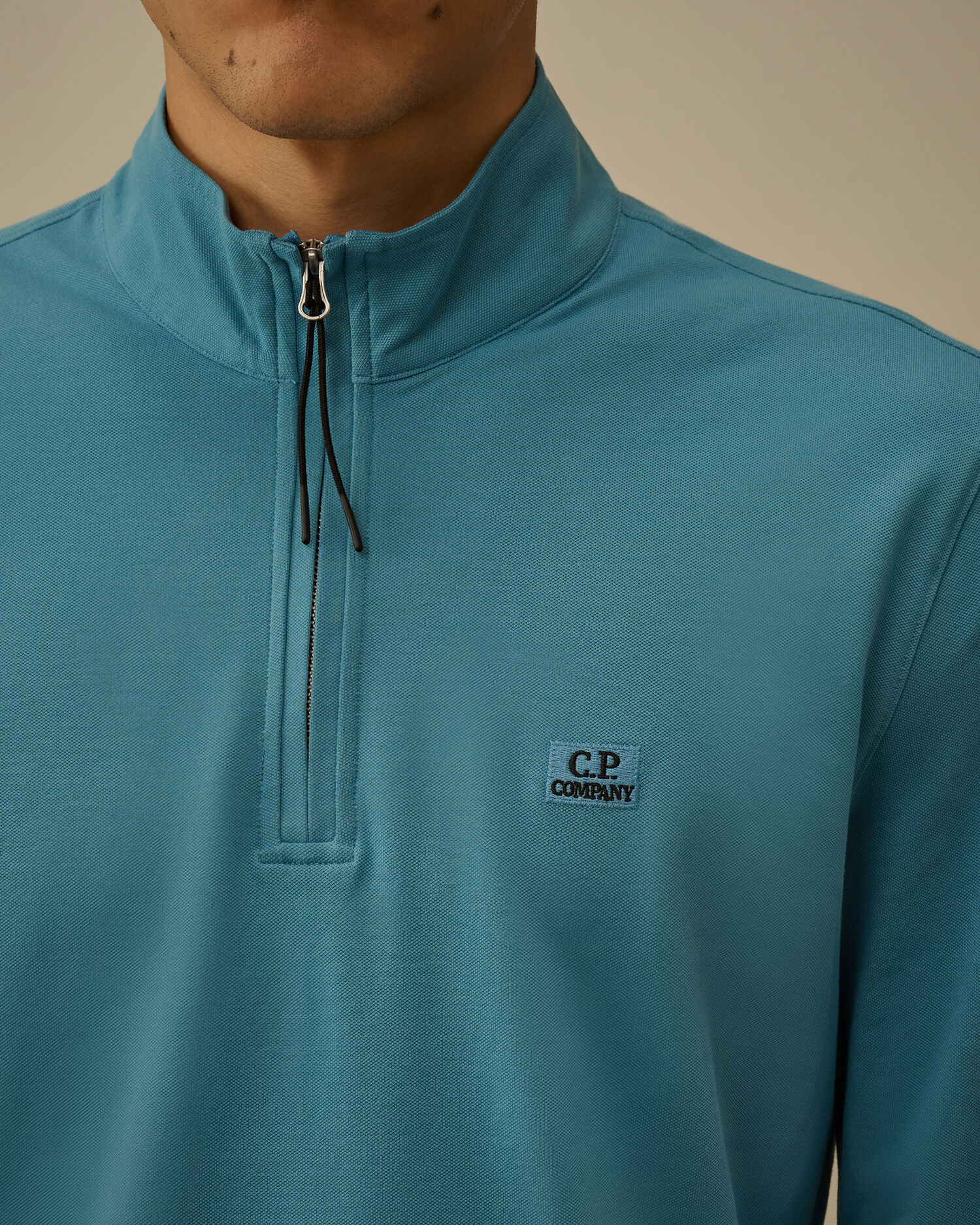 Stretch Piquet Half Zip Long Sleeve Polo - 5