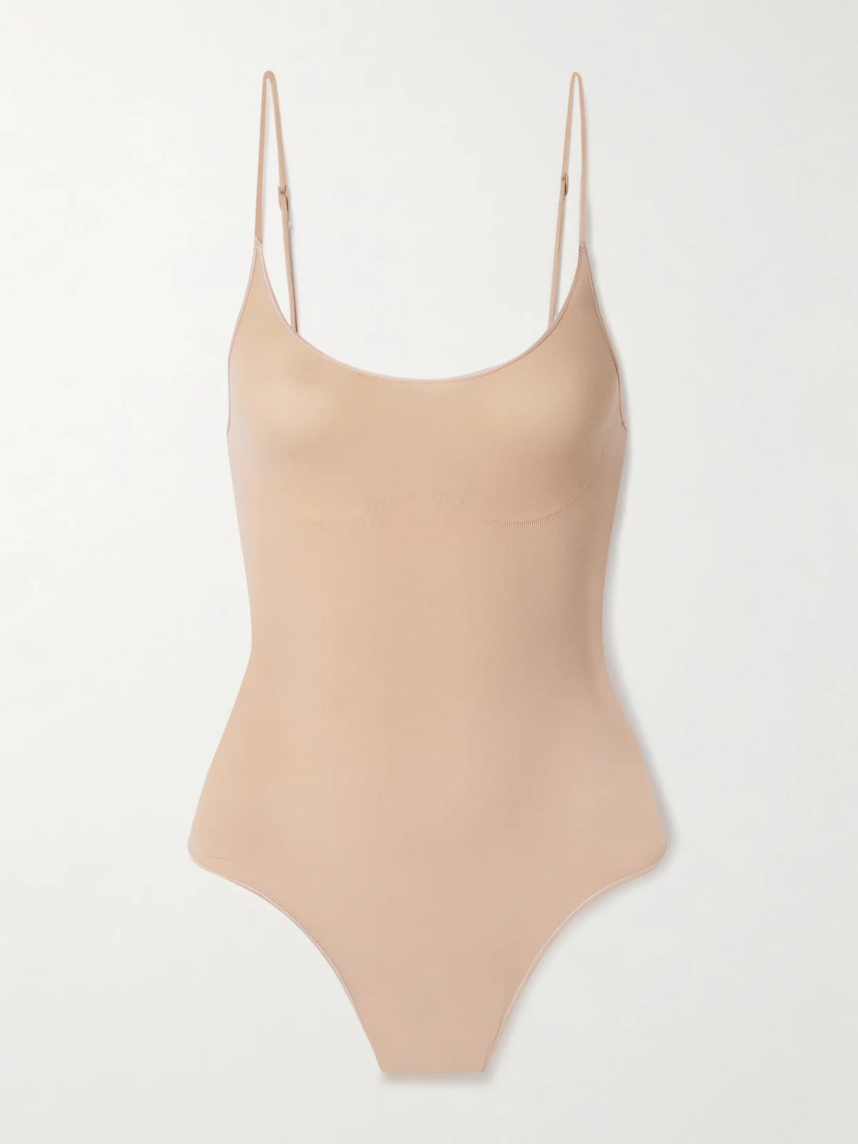 Sheer Seamless Thong Bodysuit - 1