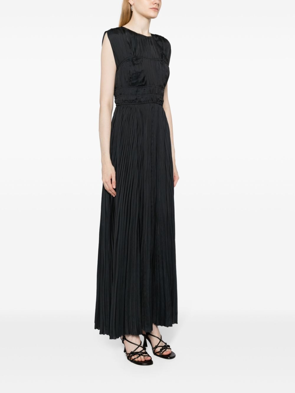 Delia plissÃ© satin gown dress - 3