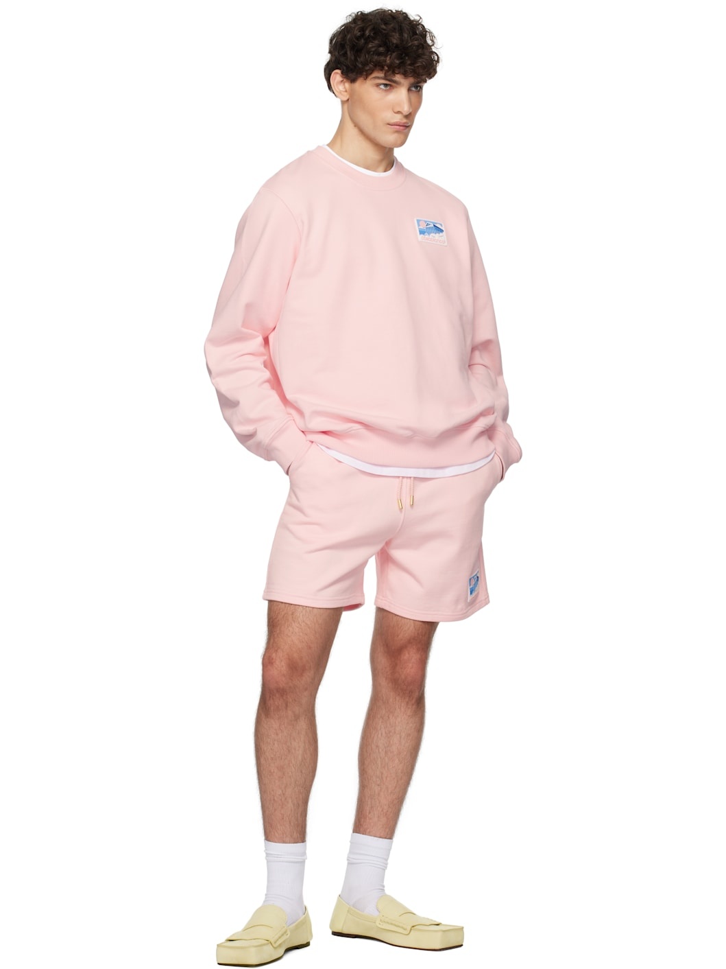 Pink Greek Temple Rubber Patch Shorts - 5