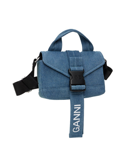 GANNI Blue Recycled Tech Mini Denim Bag outlook