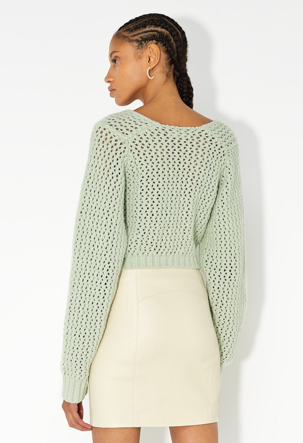 FOAM BOUCLE CROPPED SWEATER - 6