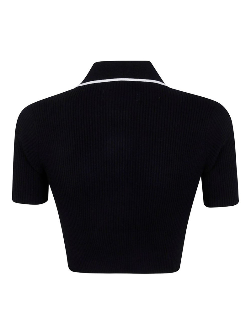 AMIRI embroidered ribbed-knit polo top outlook