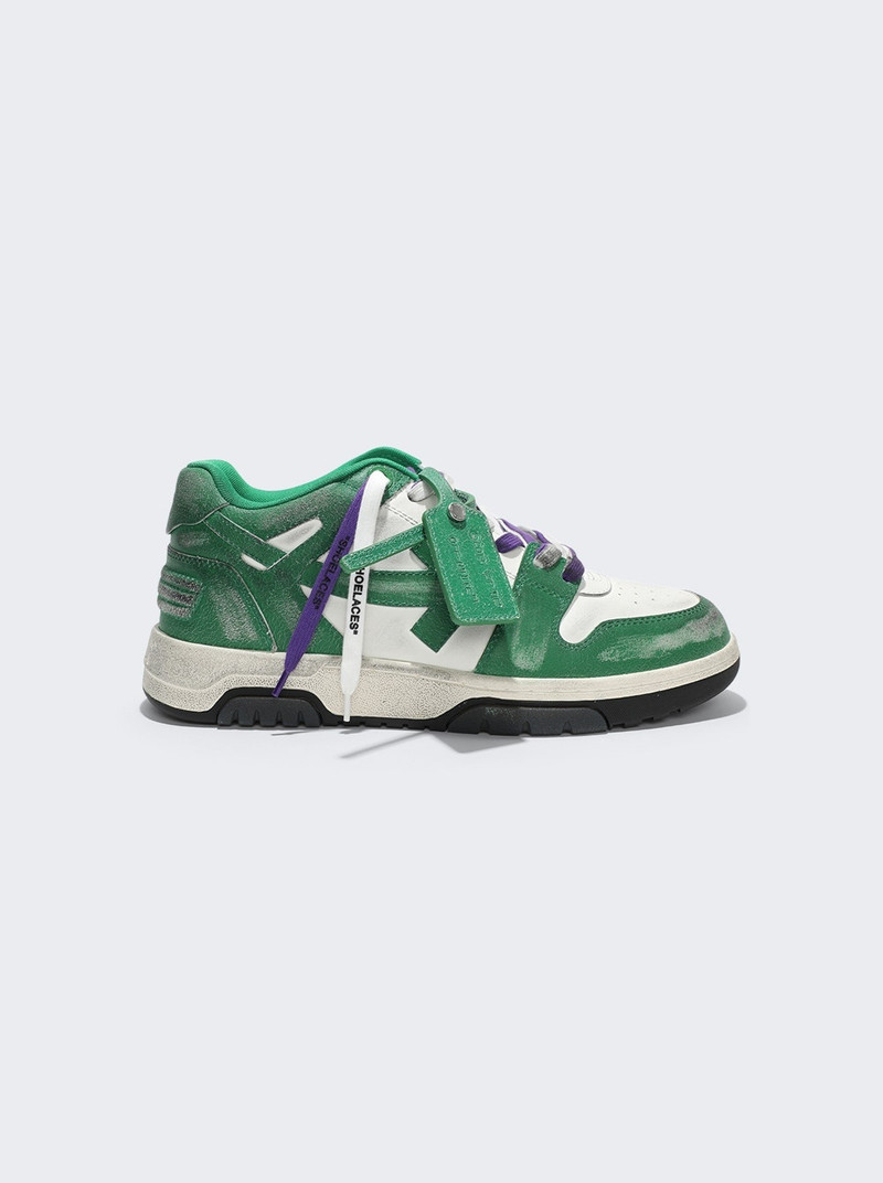 Out of Office Vintage Leather Sneakers White and Green - 1