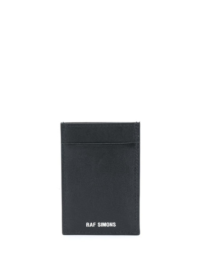 Raf Simons leather slogan card holder outlook