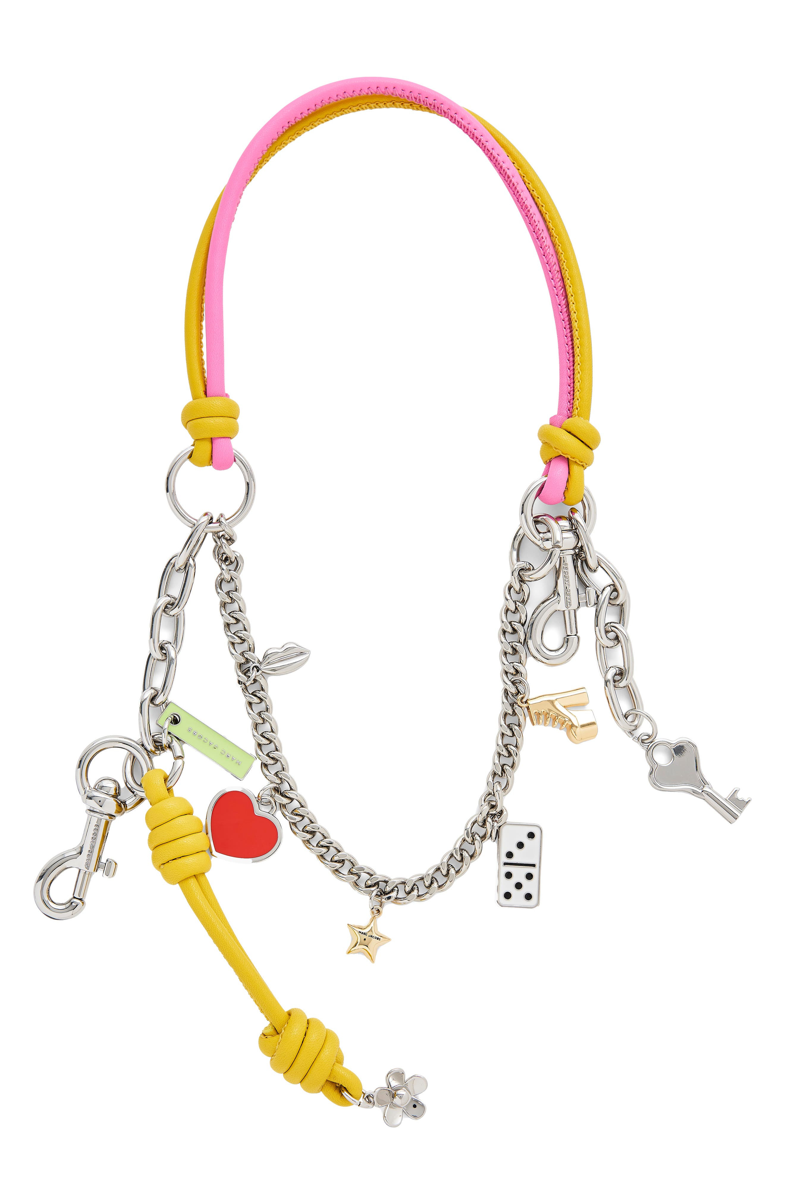 Marc Jacobs The Mini Icon Chain Bag Charm in Bow Pink Multi at Nordstrom - 3