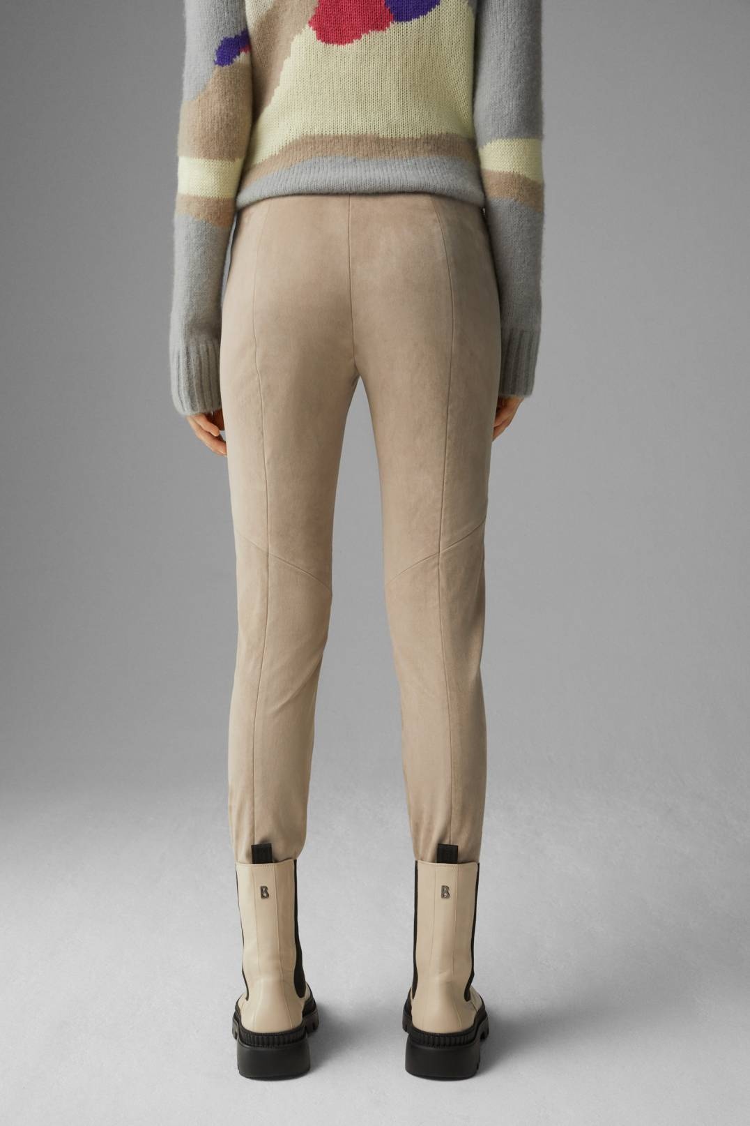 JUMI SUEDE STIRRUP TROUSERS IN CAMEL - 3